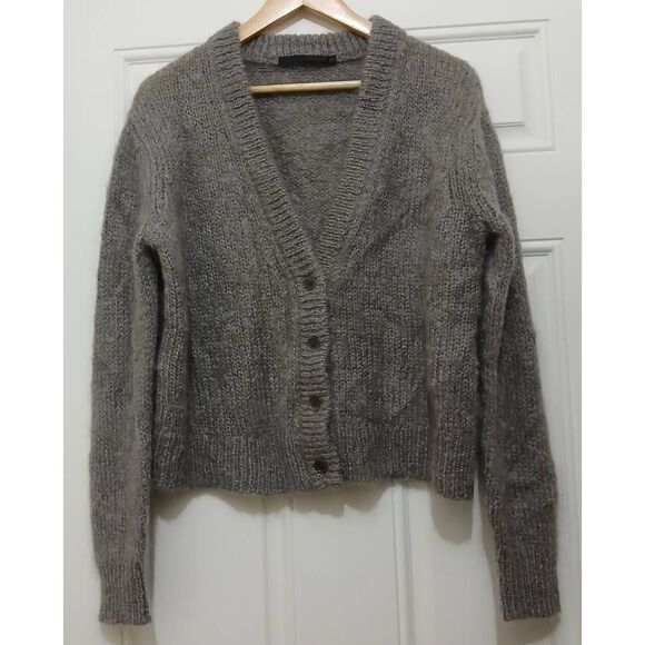 Jenni kayne womens small super kid mohair soft sweater cardigan gray Capsule - Picture 1 of 8